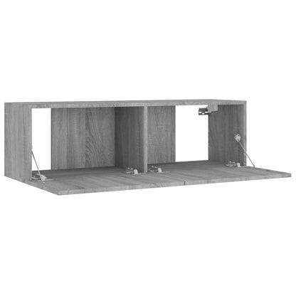 -Delige Tv-Meubelset Bewerkt Hout Eikenkleurig 8 100 x 30 x 30 cm Grijs sonoma