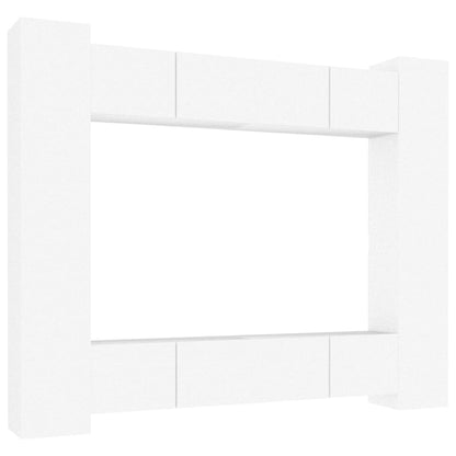 -Delige Tv-Meubelset Bewerkt Hout 80 x 30 x 30 cm Wit