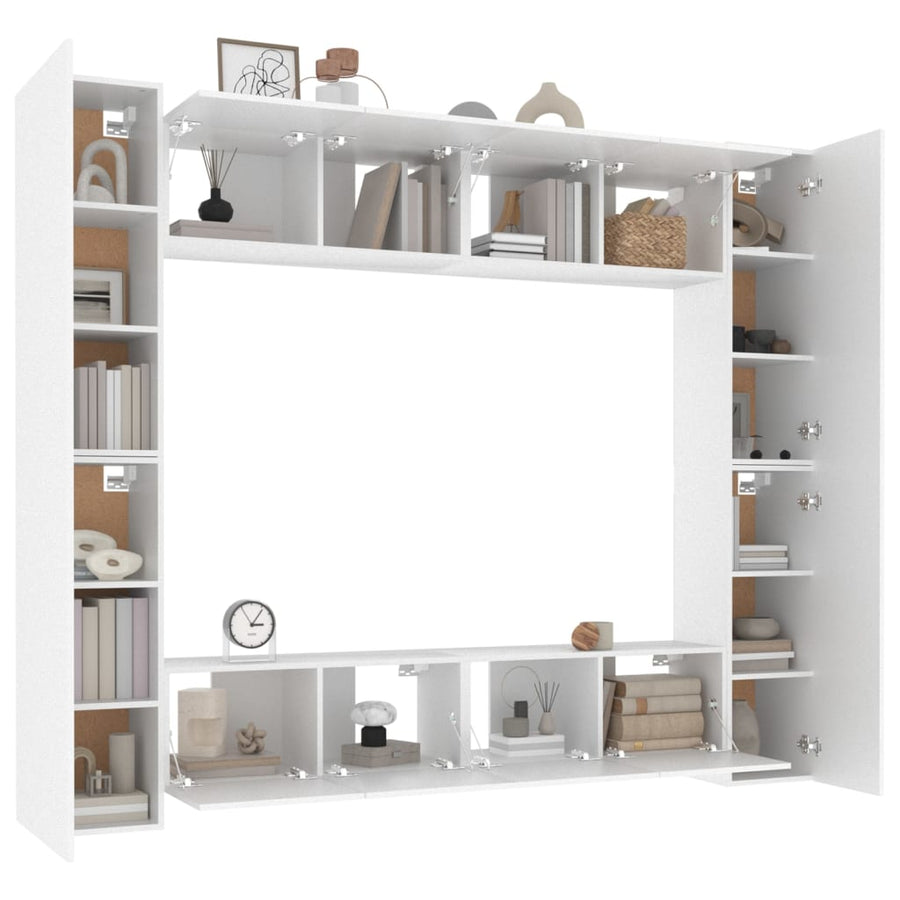 -Delige Tv-Meubelset Bewerkt Hout 80 x 30 x 30 cm Wit