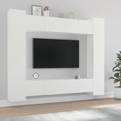 -Delige Tv-Meubelset Bewerkt Hout 80 x 30 x 30 cm Wit