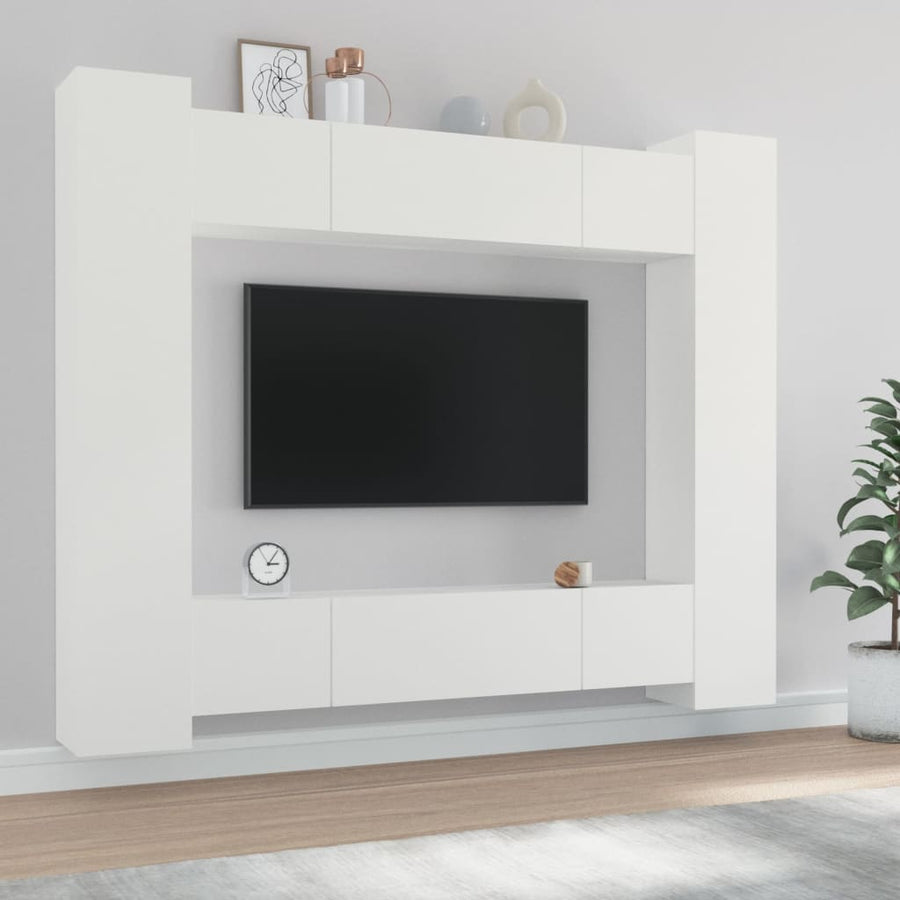 -Delige Tv-Meubelset Bewerkt Hout 80 x 30 x 30 cm Wit