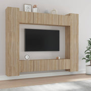 Tv-meubelset 8 delen bewerkt hout sonoma eiken