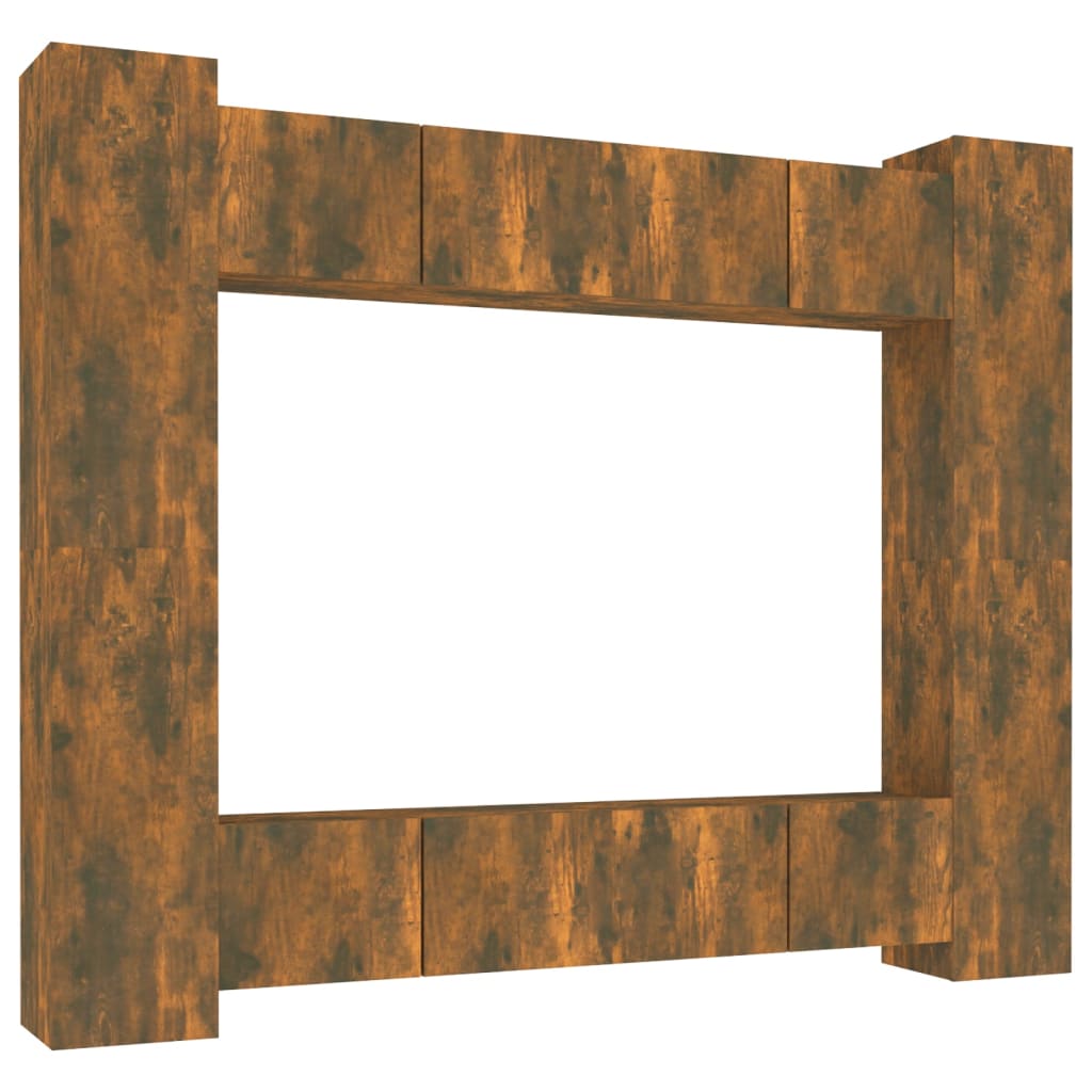 -Delige Tv-Meubelset Bewerkt Hout Kleurig 80 x 30 x 30 cm Gerookt eiken