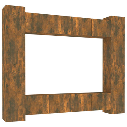 -Delige Tv-Meubelset Bewerkt Hout Kleurig 80 x 30 x 30 cm Gerookt eiken
