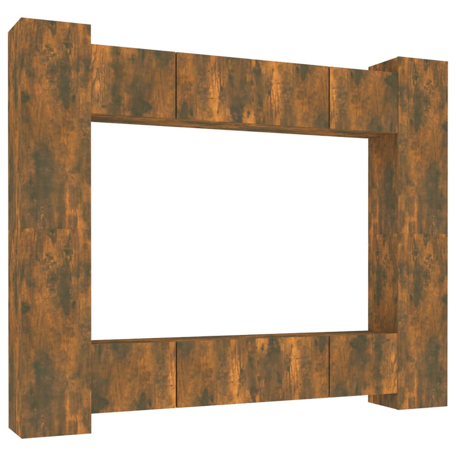 -Delige Tv-Meubelset Bewerkt Hout Kleurig 80 x 30 x 30 cm Gerookt eiken