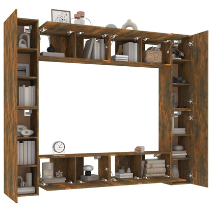-Delige Tv-Meubelset Bewerkt Hout Kleurig 80 x 30 x 30 cm Gerookt eiken