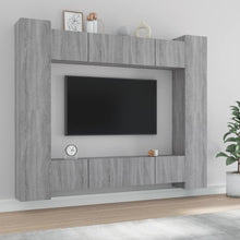 8-Delige Tv-Meubelset Bewerkt Hout Grijs Sonoma Eikenkleurig 80 x 30 x 30 cm
