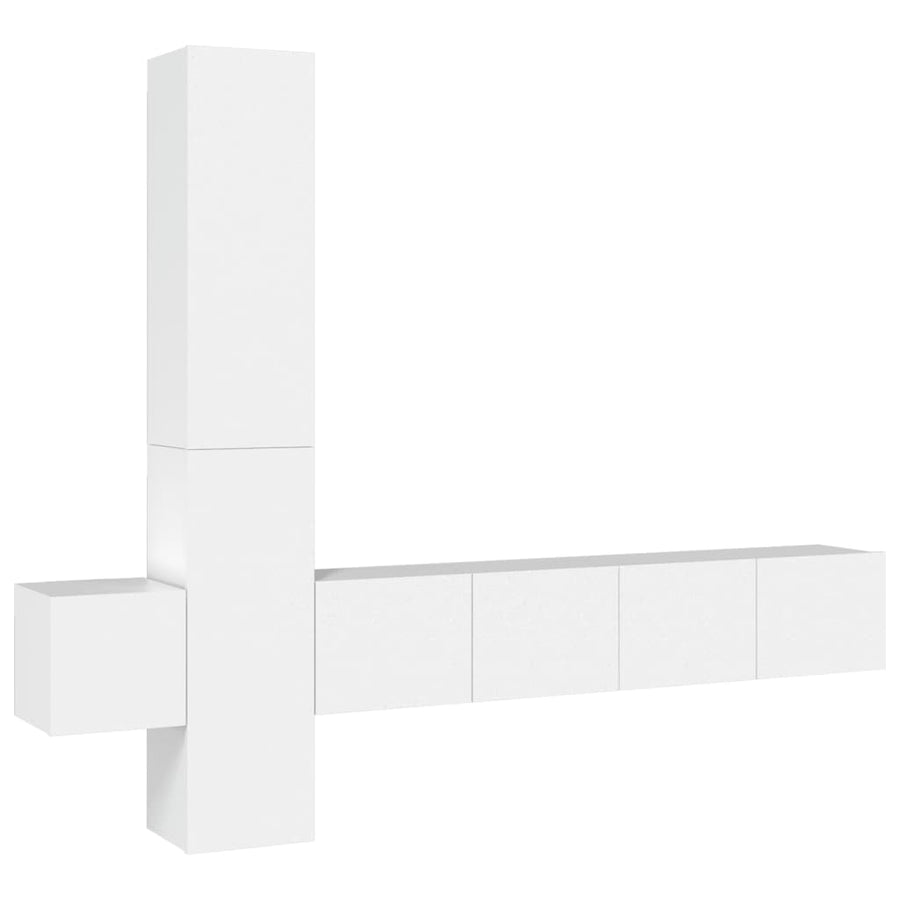 -Delige Tv-Meubelset Bewerkt Hout 5 80 x 30 x 30 cm (2 pcs) Wit