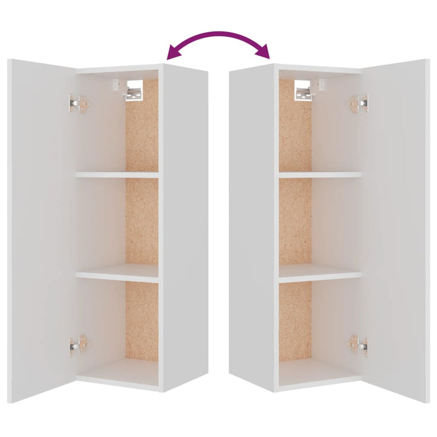 -Delige Tv-Meubelset Bewerkt Hout 5 80 x 30 x 30 cm (2 pcs) Wit