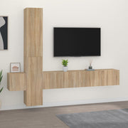 Tv-meubelset 5-delig bewerkt hout sonoma eiken