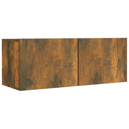-Delige Tv-Meubelset Bewerkt Hout Kleurig 5 80 x 30 x 30 cm (2 pcs) Gerookt eiken