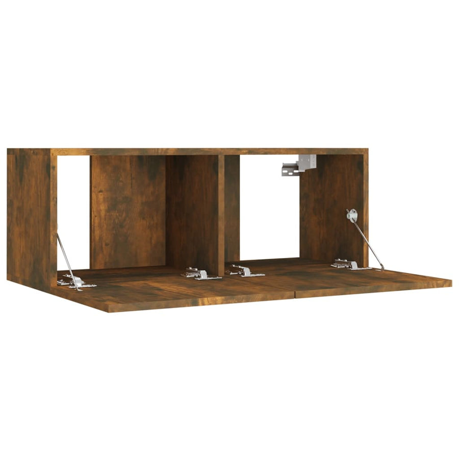 -Delige Tv-Meubelset Bewerkt Hout Kleurig 5 80 x 30 x 30 cm (2 pcs) Gerookt eiken