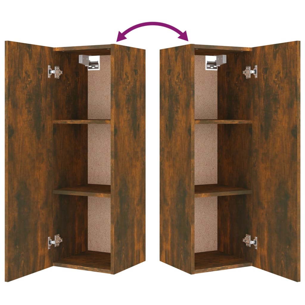 -Delige Tv-Meubelset Bewerkt Hout Kleurig 5 80 x 30 x 30 cm (2 pcs) Gerookt eiken