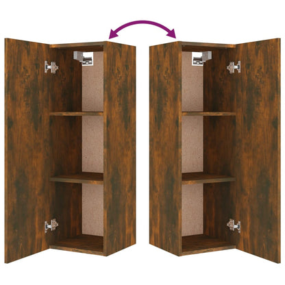 -Delige Tv-Meubelset Bewerkt Hout Kleurig 5 80 x 30 x 30 cm (2 pcs) Gerookt eiken