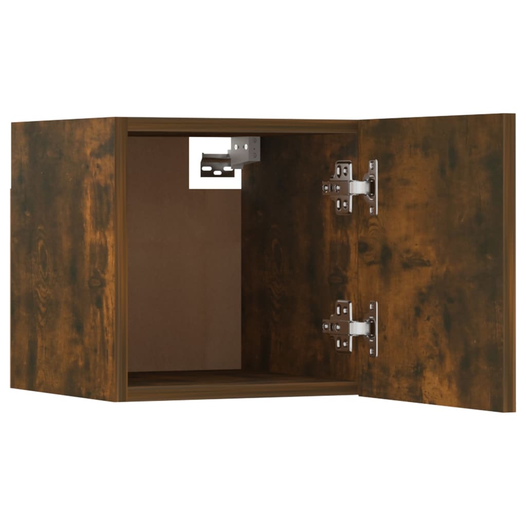 -Delige Tv-Meubelset Bewerkt Hout Kleurig 5 80 x 30 x 30 cm (2 pcs) Gerookt eiken