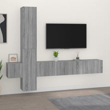 5-Delige Tv-Meubelset Bewerkt Hout Grijs Sonoma Eikenkleurig 80 x 30 x 30 cm (2 pcs)