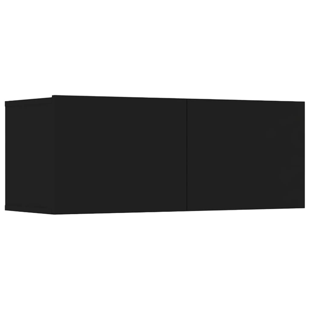 -Delige Tv-Meubelset Bewerkt Hout 6 80 x 30 x 30 cm Zwart
