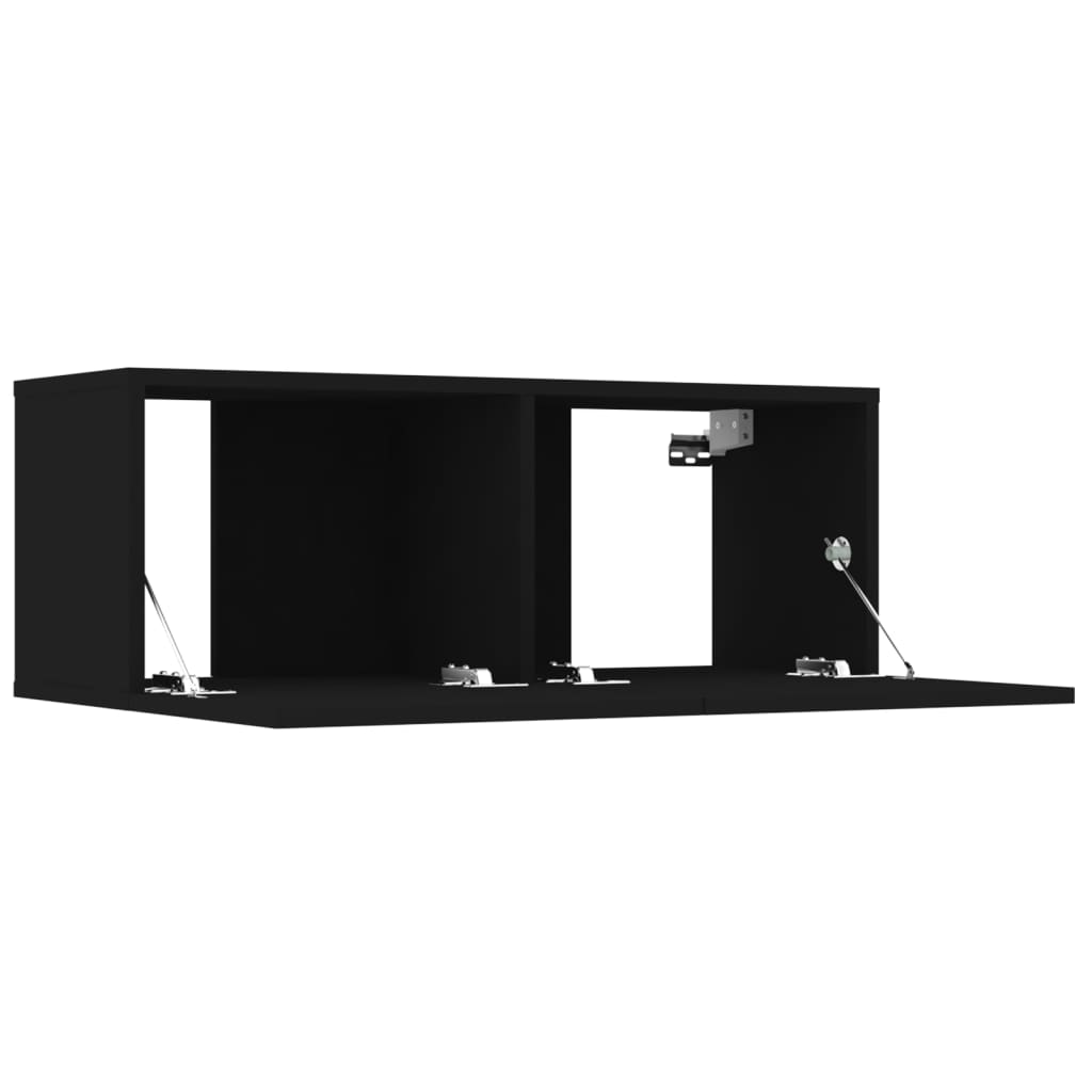 -Delige Tv-Meubelset Bewerkt Hout 6 80 x 30 x 30 cm Zwart