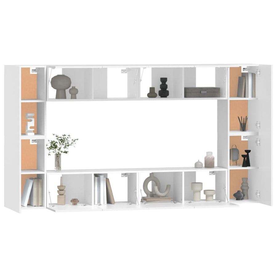 -Delige Tv-Meubelset Bewerkt Hout 80 x 30 x 30 cm Wit