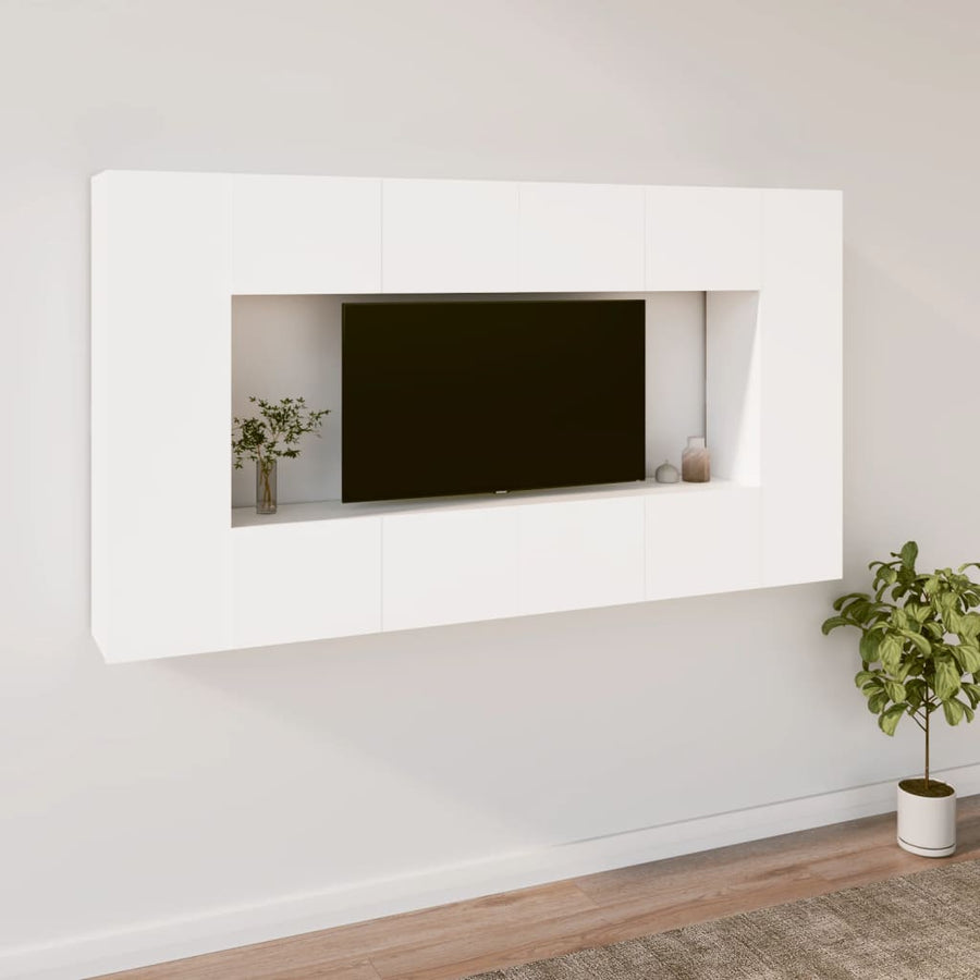 -Delige Tv-Meubelset Bewerkt Hout 80 x 30 x 30 cm Wit