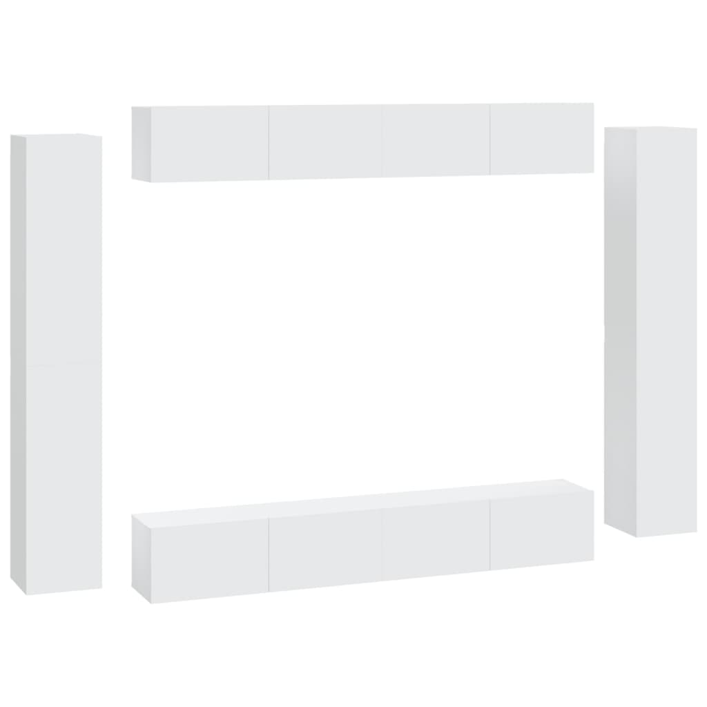 -Delige Tv-Meubelset Bewerkt Hout 100 x 30 x 30 cm Wit