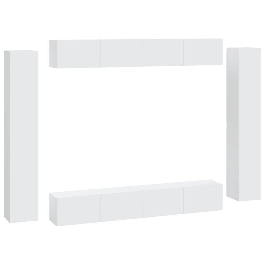 -Delige Tv-Meubelset Bewerkt Hout 100 x 30 x 30 cm Wit
