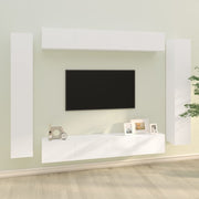 Tv-meubelset 8-delig bewerkt hout wit