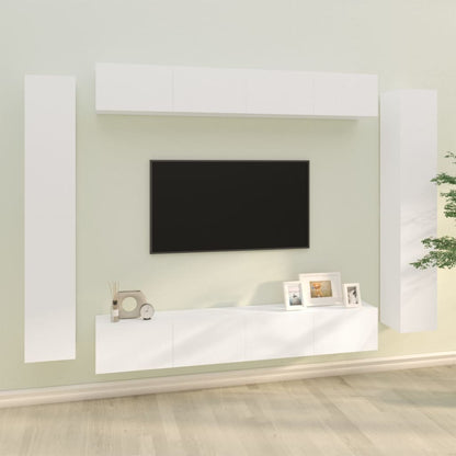 -Delige Tv-Meubelset Bewerkt Hout 100 x 30 x 30 cm Wit