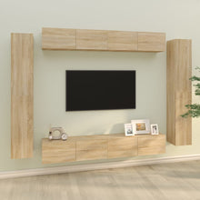 8-Delige Tv-Meubelset Bewerkt Hout Sonoma Eikenkleurig