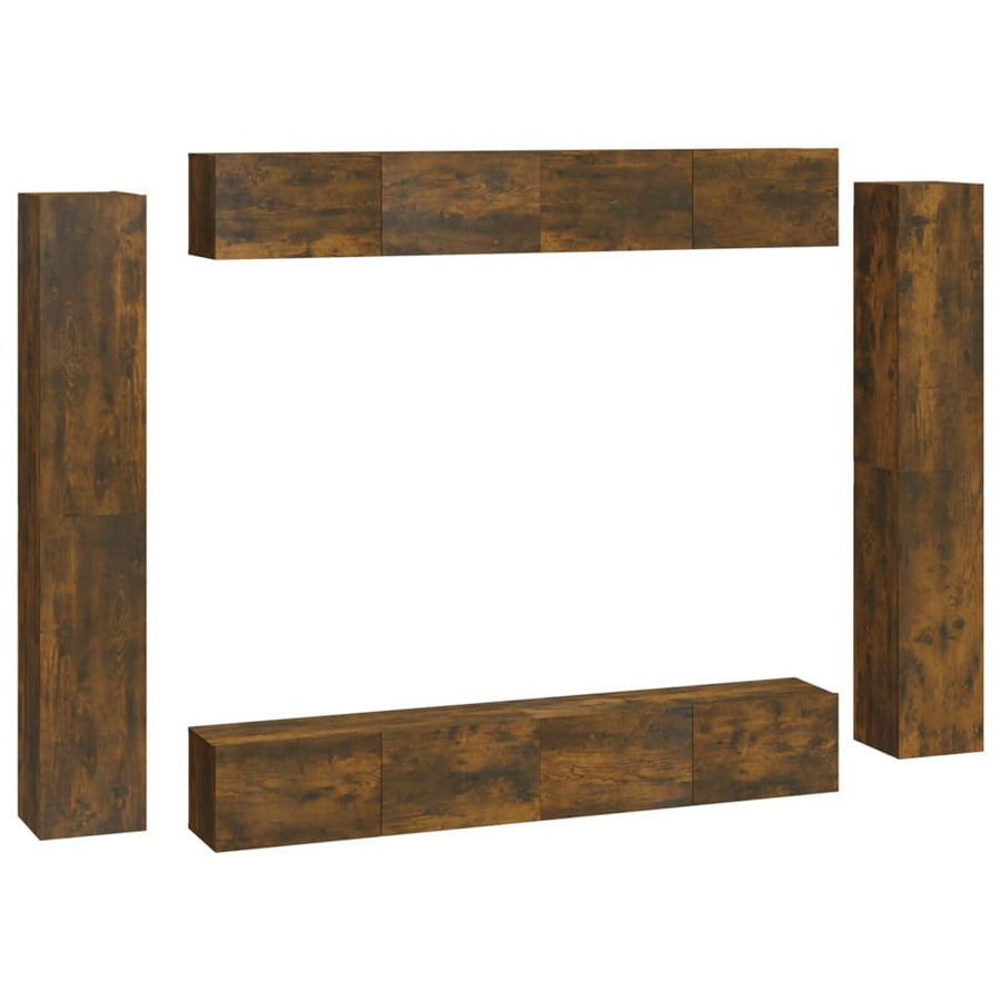 -Delige Tv-Meubelset Bewerkt Hout Kleurig 100 x 30 x 30 cm Gerookt eiken