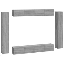 8-Delige Tv-Meubelset Bewerkt Hout Grijs Sonoma Eikenkleurig 100 x 30 x 30 cm