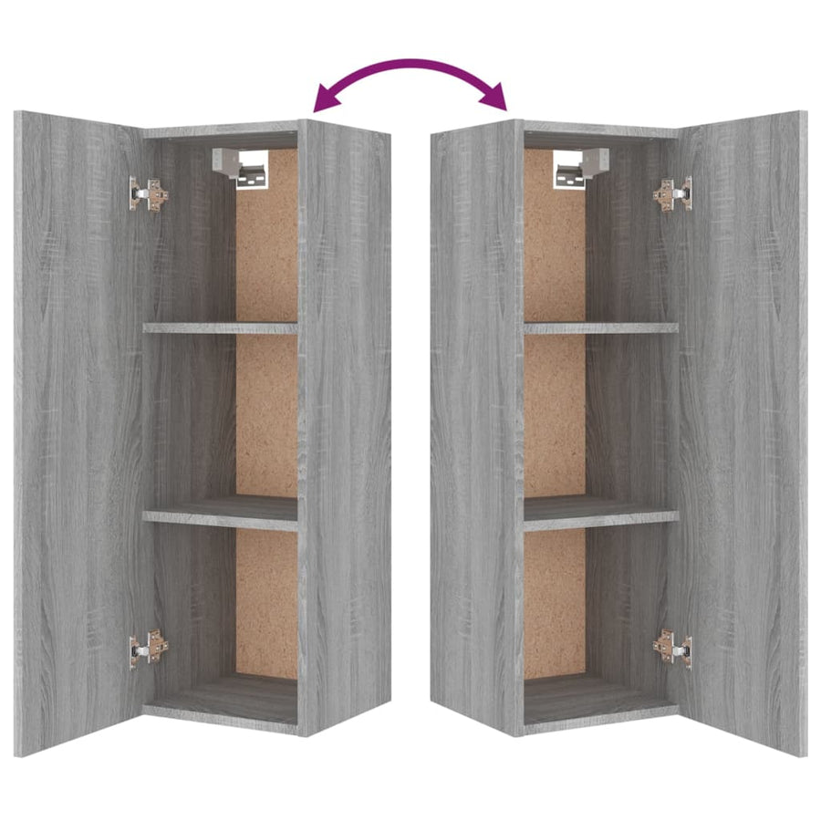 8-Delige Tv-Meubelset Bewerkt Hout Grijs Sonoma Eikenkleurig 100 x 30 x 30 cm