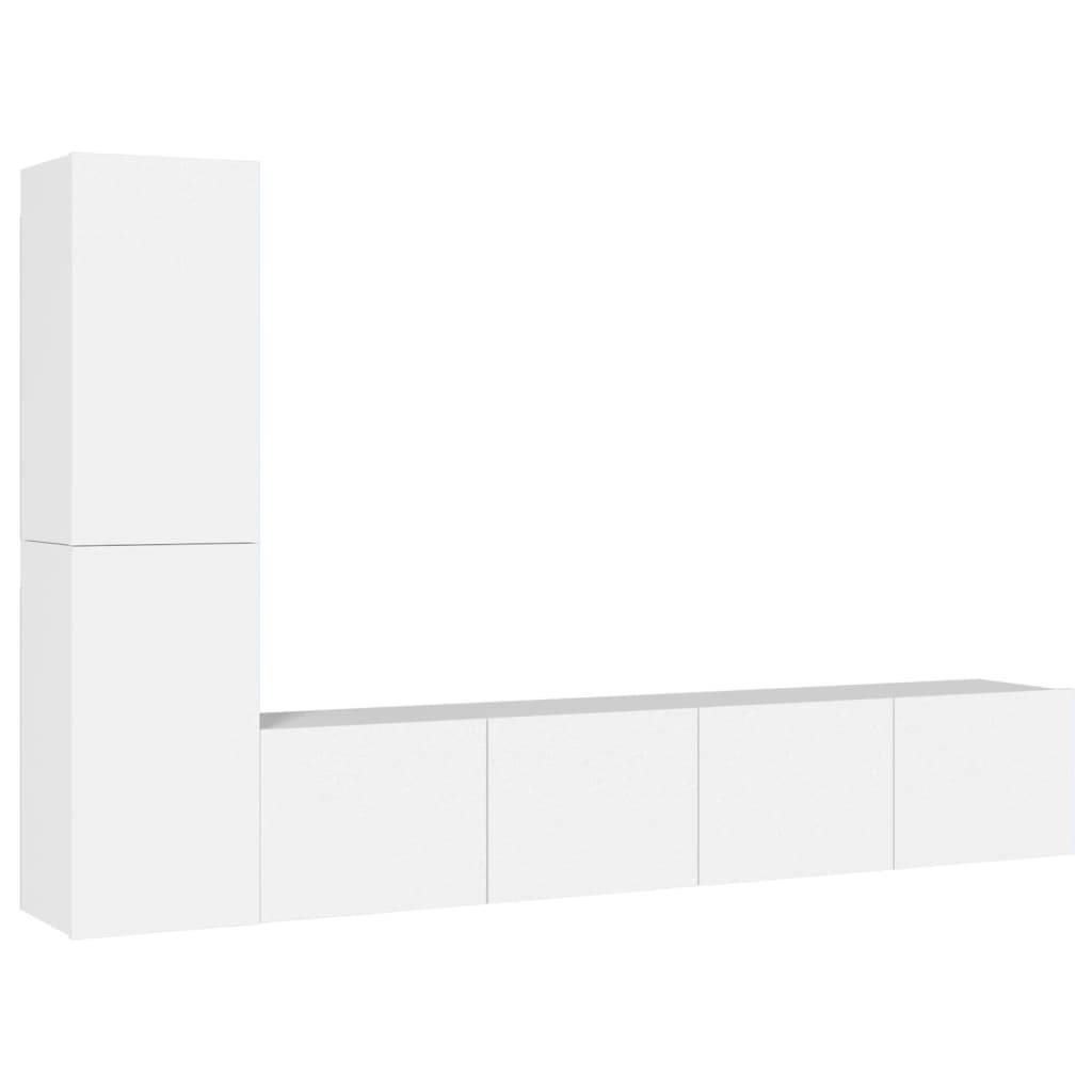 -Delige Tv-Meubelset Bewerkt Hout 4 80 x 30 x 30 cm Wit