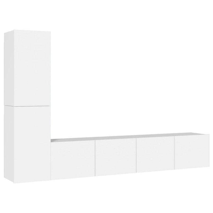 -Delige Tv-Meubelset Bewerkt Hout 4 80 x 30 x 30 cm Wit