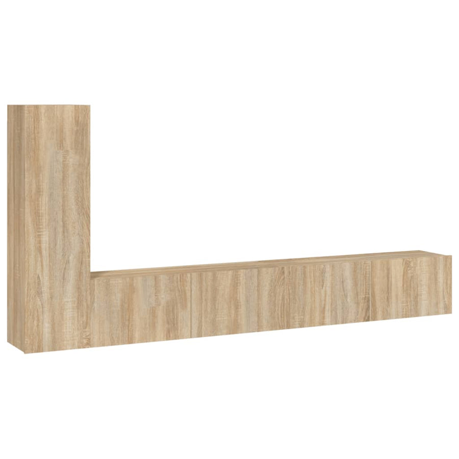 -Delige Tv-Meubelset Bewerkt Hout Kleurig 3 100 x 30 x 30 cm Sonoma eiken