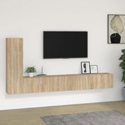 Tv-meubelset 3-delig bewerkt hout sonoma eiken