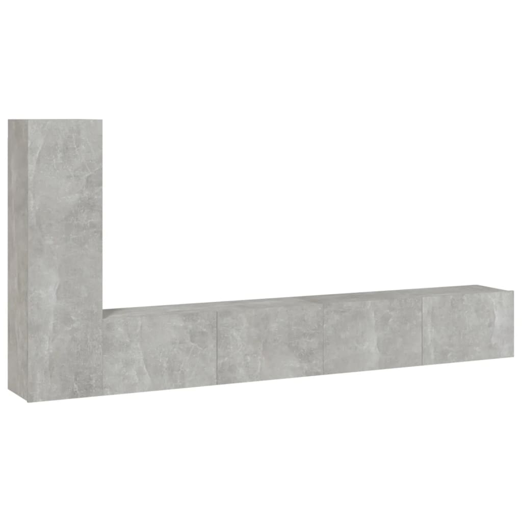 -Delige Tv-Meubelset Bewerkt Hout 3 100 x 30 x 30 cm Betongrijs