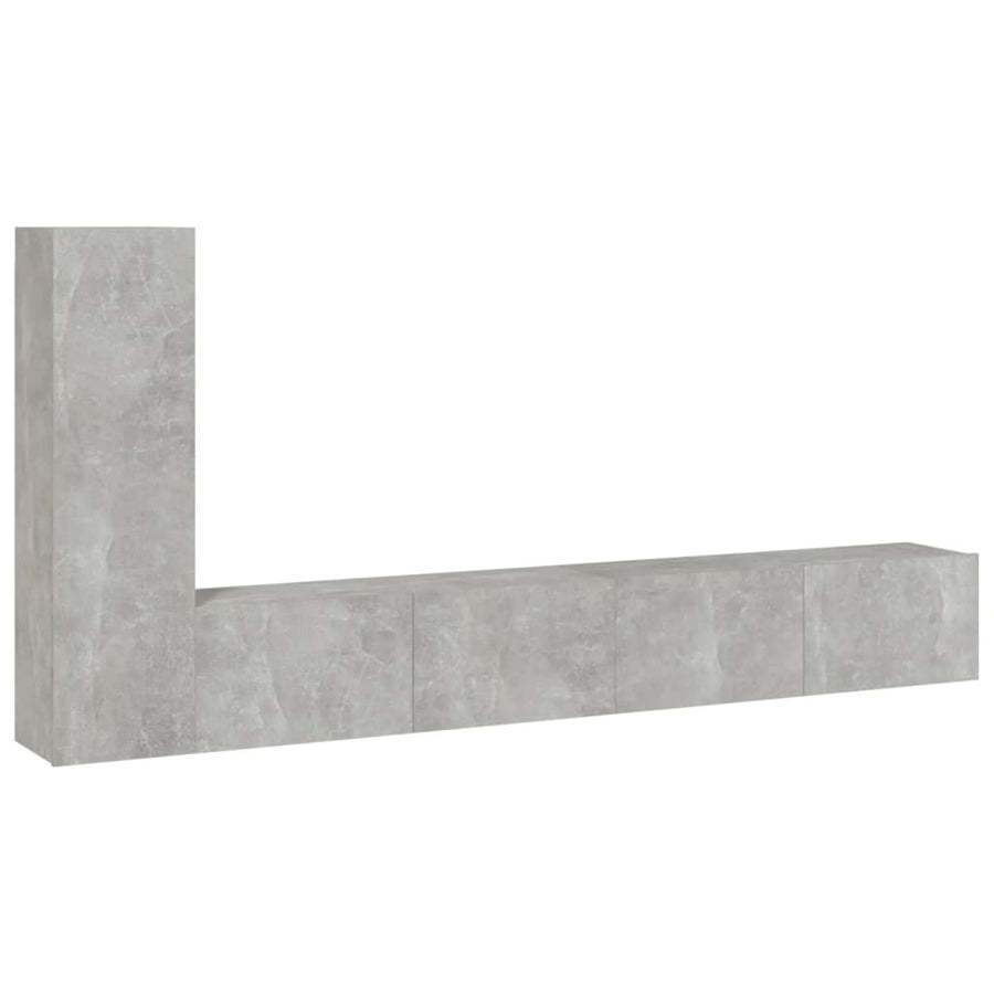 -Delige Tv-Meubelset Bewerkt Hout 3 100 x 30 x 30 cm Betongrijs