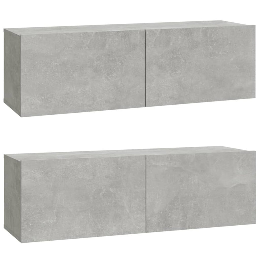 -Delige Tv-Meubelset Bewerkt Hout 3 100 x 30 x 30 cm Betongrijs