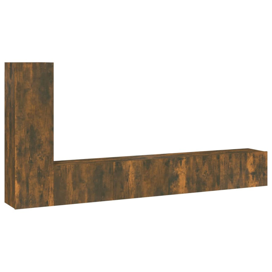 -Delige Tv-Meubelset Bewerkt Hout Kleurig 3 100 x 30 x 30 cm Gerookt eiken