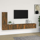 Tv-meubelset 3-delig bewerkt hout gerookt eiken