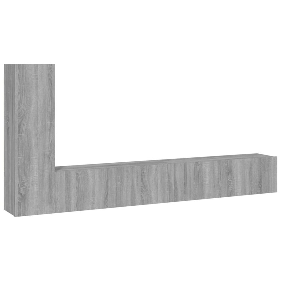 -Delige Tv-Meubelset Bewerkt Hout Eikenkleurig 3 100 x 30 x 30 cm Grijs sonoma