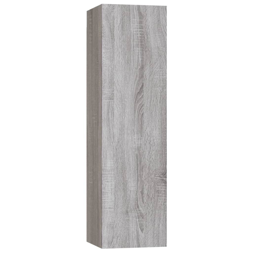 -Delige Tv-Meubelset Bewerkt Hout Eikenkleurig 3 100 x 30 x 30 cm Grijs sonoma