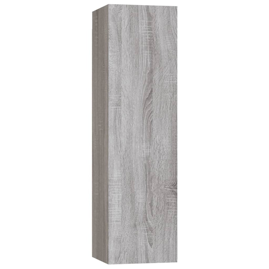 -Delige Tv-Meubelset Bewerkt Hout Eikenkleurig 3 100 x 30 x 30 cm Grijs sonoma