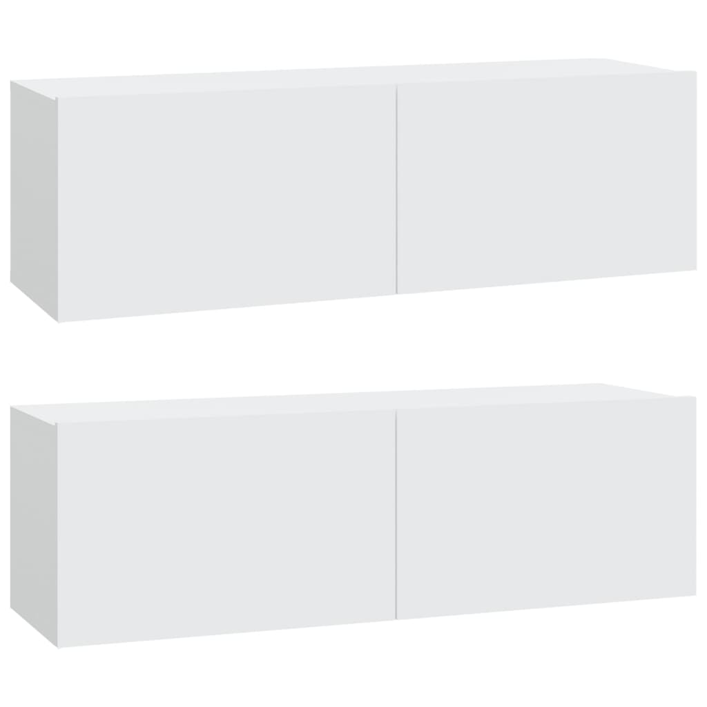 4-Delige Tv-Meubelset Bewerkt Hout 110 cm
