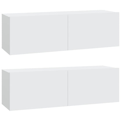 4-Delige Tv-Meubelset Bewerkt Hout 110 cm