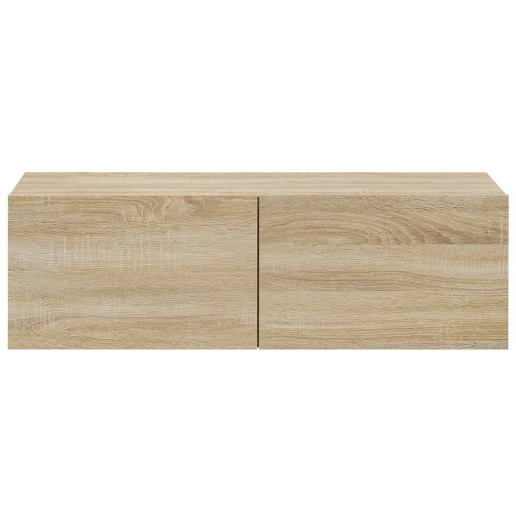 4-Delige Tv-Meubelset Bewerkt Hout Kleurig 110 cm Sonoma eiken