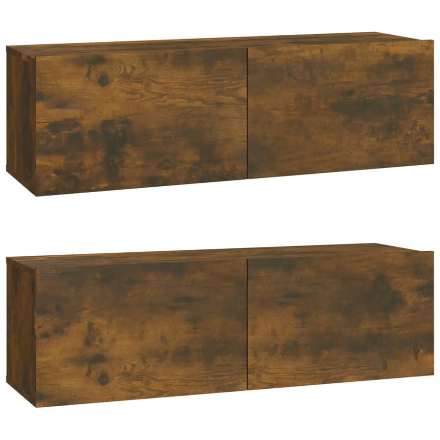 -Delige Tv-Meubelset Bewerkt Hout Kleurig 30.5 x 30 x 110 cm Gerookt eiken