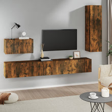 -Delige Tv-Meubelset Bewerkt Hout Kleurig 30.5 x 30 x 110 cm Gerookt eiken