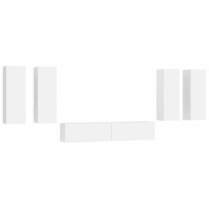 -Delige Tv-Meubelset Bewerkt Hout 30.5 x 30 x 90 cm Wit